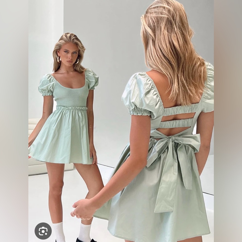 Princess Polly Women’s Everyday Sunshine Mini Dress Green Size US 4 (worn once)